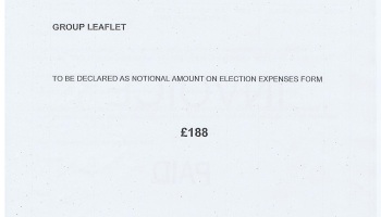 Election Expenses Steve Foulkes Wirral Labour Group Leaflet Â£188 Claughton ward Wirral Council 2011