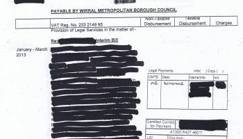 Sharpe Pritchard Invoice 1 Page 1 of 2 2nd May 2013 Â£25698 legal services HR Wirral Council