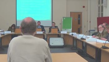 Cllr Phil Gilchrist talking about Lyndale School at a public meeting of Wirral Council's Cabinet 16th January 2015