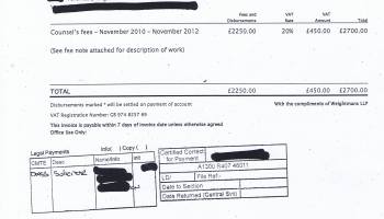 Wirral Council invoice Weightmans Â£2700 7th June 2013