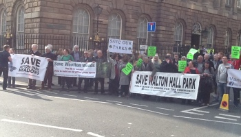 Protest outside Liverpool Town Hall 8th April 2015