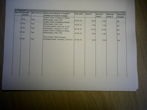 Birkenhead General Election 2015 election expenses return short campaign page 10