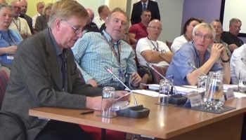 Les Spencer of the Saughall Massie Conservation Area Society addresses the Merseyside Fire and Rescue Authority on why they are opposed to a new fire station in Saughall Massie