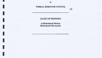Birkenhead Market lease cover page Birkenhead Market Limited Wirral Borough Council page 1 of 2 thumbnail